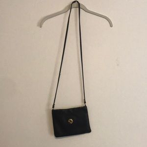 Black leather cross body bag